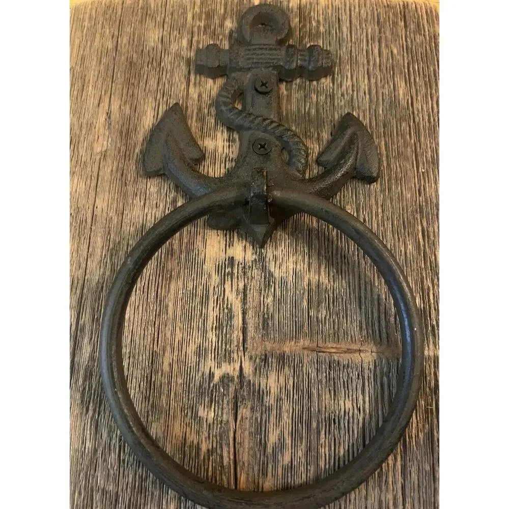 Anchor Hand Towel Holder, Beach Lake House, Bathroom Towel Hanger 11”x8”